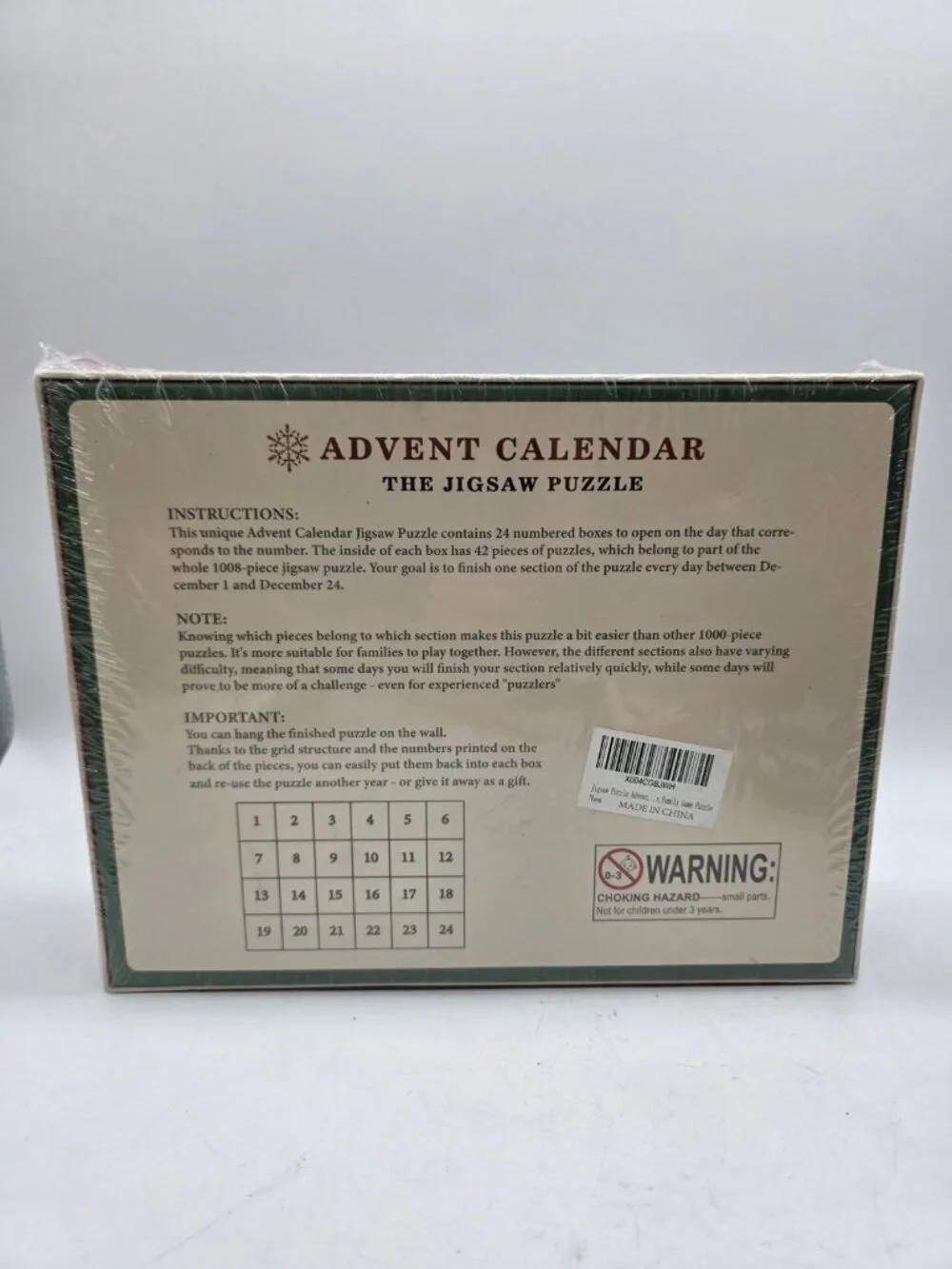 Advent Calendar Jigsaw Puzzle 24 Days 1008 Piece Christmas Manger Scene New